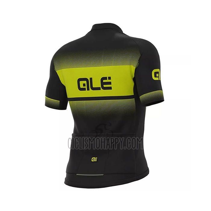 ALE Cycling Jersey Bib Short 2021 Men Short Sleeve Black Yellow