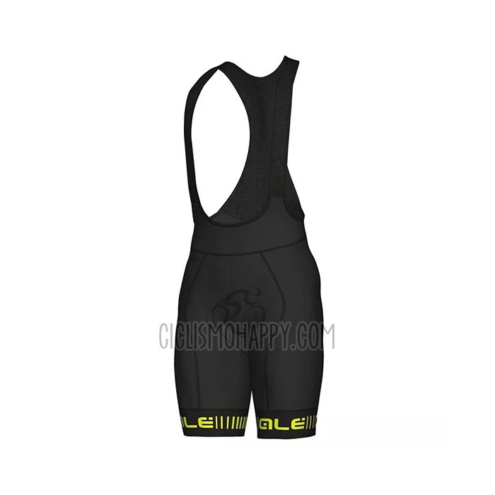 ALE Cycling Jersey Bib Short 2021 Men Short Sleeve Black Yellow