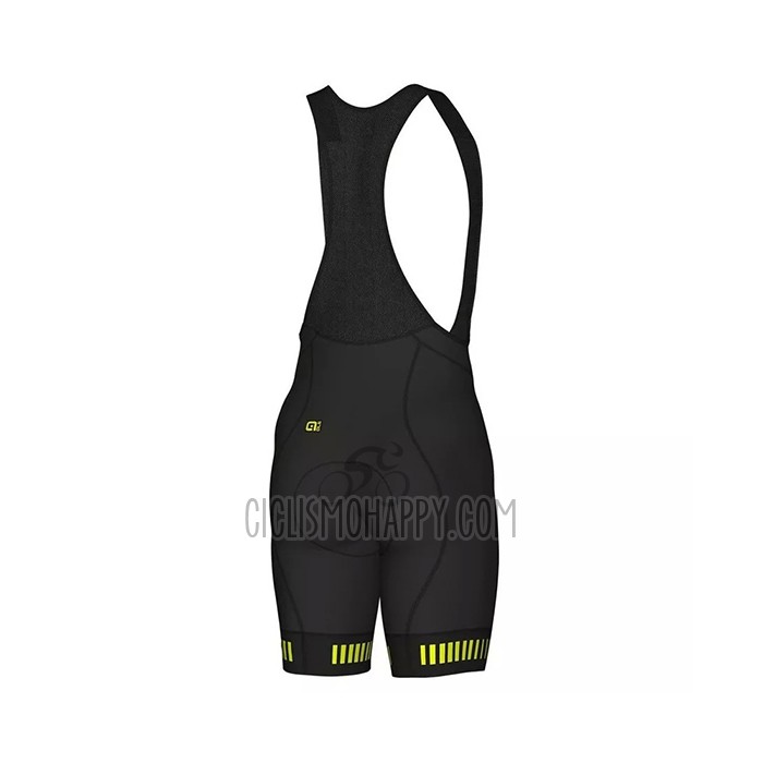 ALE Cycling Jersey Bib Short 2021 Men Short Sleeve Black Yellow