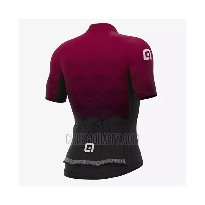 ALE Cycling Jersey Bib Short 2021 Men Short Sleeve Dark Red