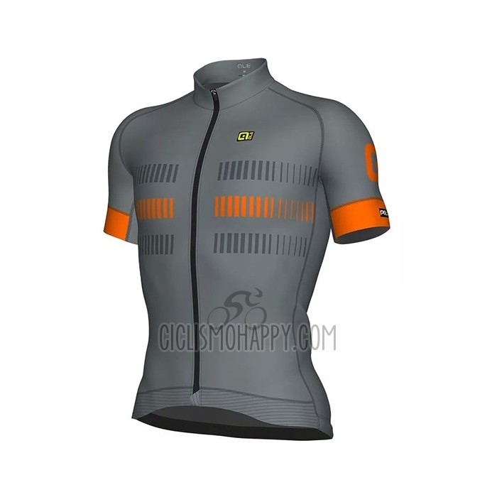 ALE Cycling Jersey Bib Short 2021 Men Short Sleeve Gray Orange