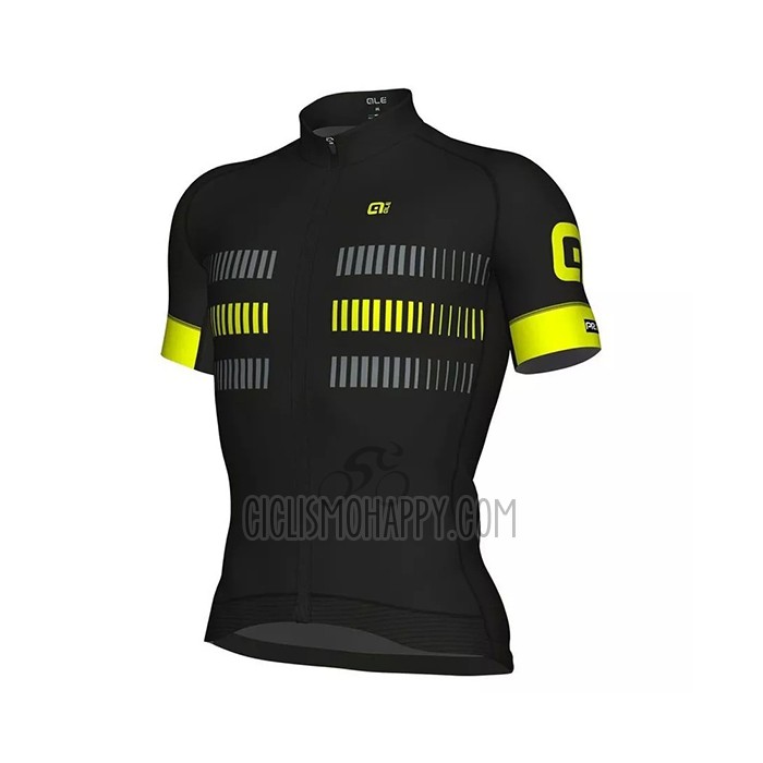 ALE Cycling Jersey Bib Short 2021 Men Short Sleeve Gray Yellow