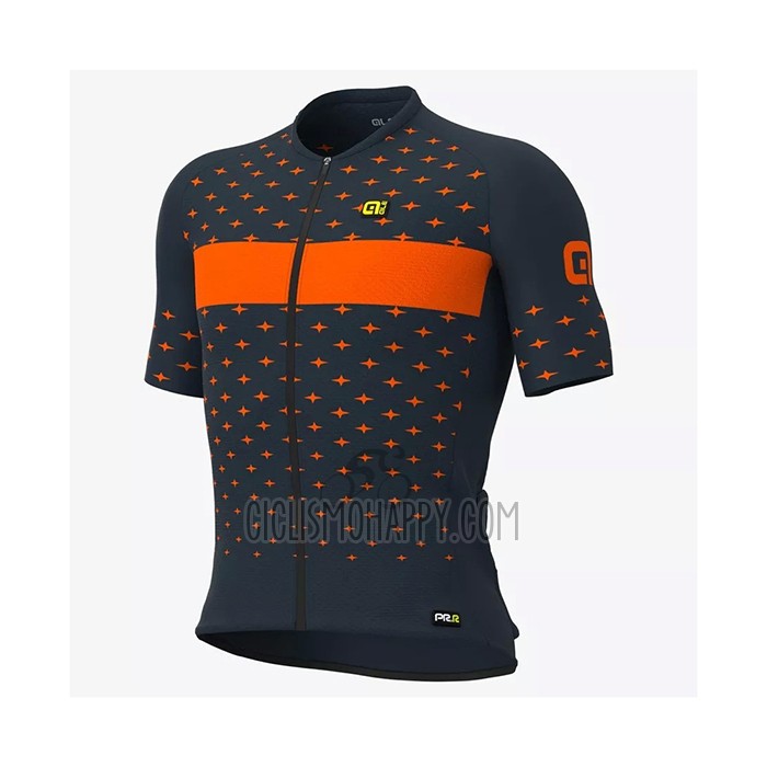 ALE Cycling Jersey Bib Short 2021 Men Short Sleeve Light Blue Orange