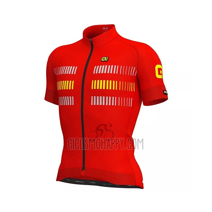 ALE Cycling Jersey Bib Short 2021 Men Short Sleeve Red Yellow