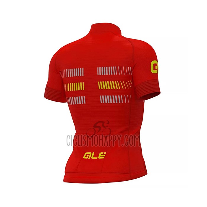 ALE Cycling Jersey Bib Short 2021 Men Short Sleeve Red Yellow