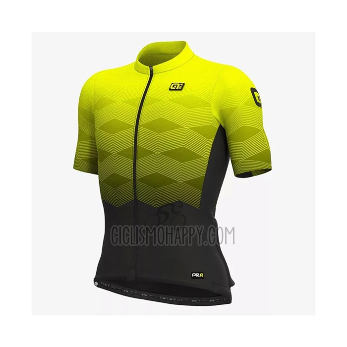 ALE Cycling Jersey Bib Short 2021 Men Short Sleeve Yellow