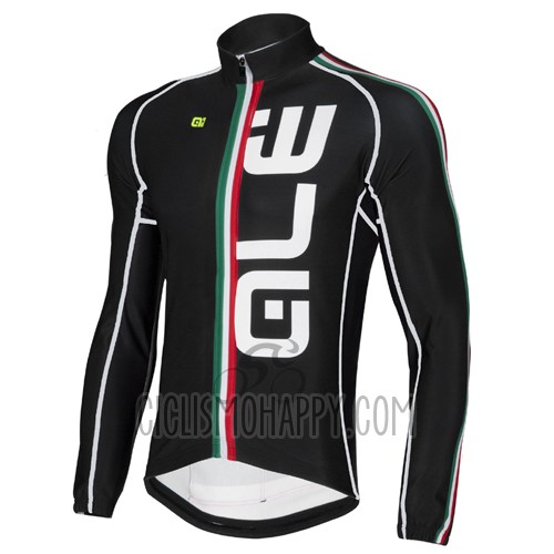 ALE Cycling Jersey Bib Tight 2016 Men Long Sleeve Black and White