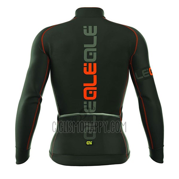 ALE Cycling Jersey Bib Tight 2017 Men Long Sleeve 3 Season Black and Orange