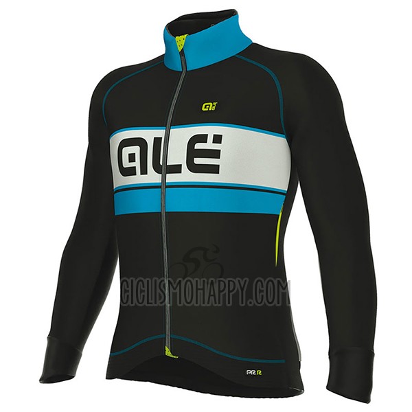 ALE Cycling Jersey Bib Tight 2017 Men Long Sleeve Bering Light Blue and Black
