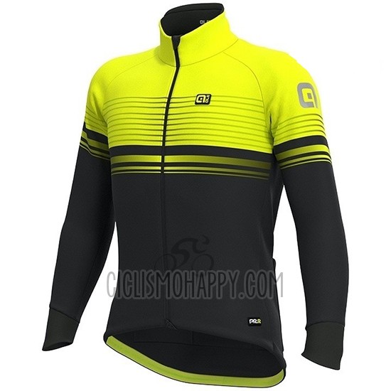 ALE Cycling Jersey Bib Tight 2019 Men Long Sleeve Slide Yellow Black