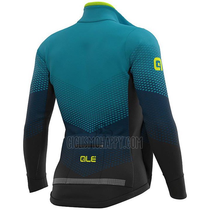 ALE Cycling Jersey Bib Tight 2020 Men Long Sleeve Light Blue Yellow