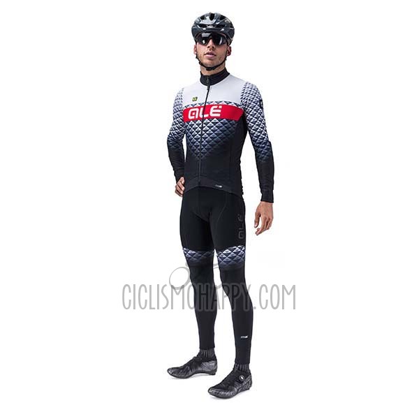 ALE Cycling Jersey Bib Tight 2020 Men Long Sleeve White Black