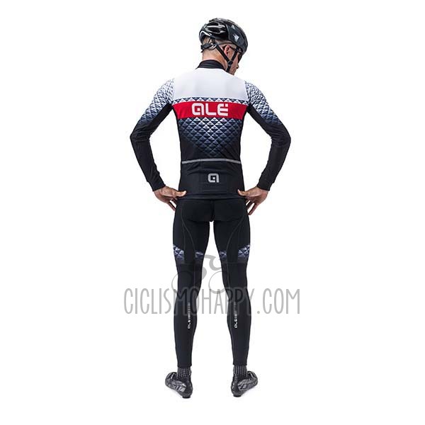 ALE Cycling Jersey Bib Tight 2020 Men Long Sleeve White Black