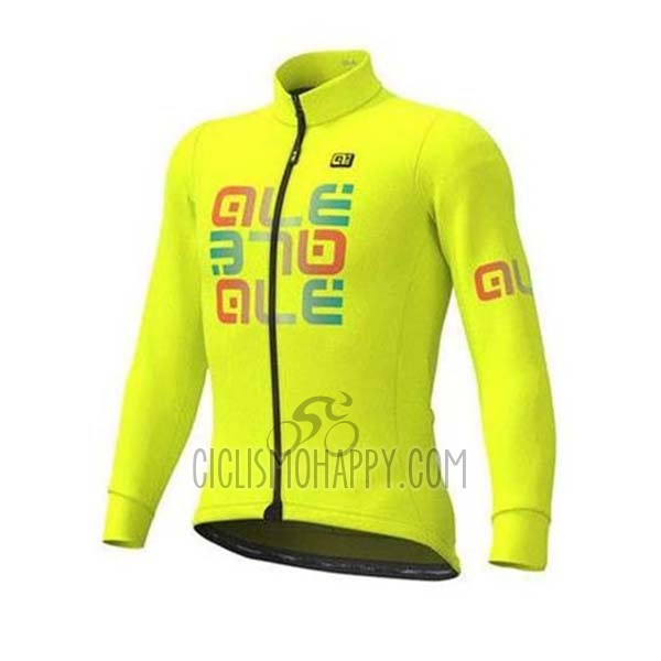 ALE Cycling Jersey Bib Tight 2020 Men Long Sleeve Yellow Green