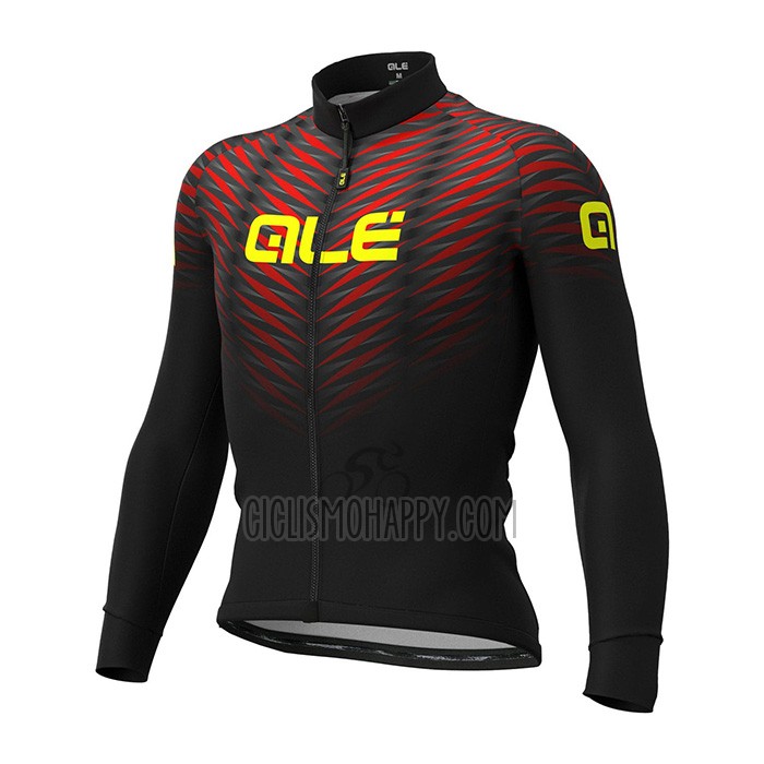 ALE Cycling Jersey Bib Tight 2021 Men Long Sleeve Black Red