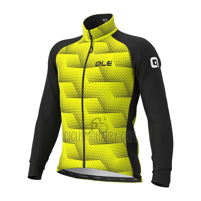 ALE Cycling Jersey Bib Tight 2021 Men Long Sleeve Black Yellow