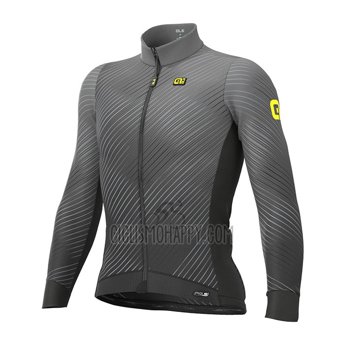 ALE Cycling Jersey Bib Tight 2021 Men Long Sleeve Gray