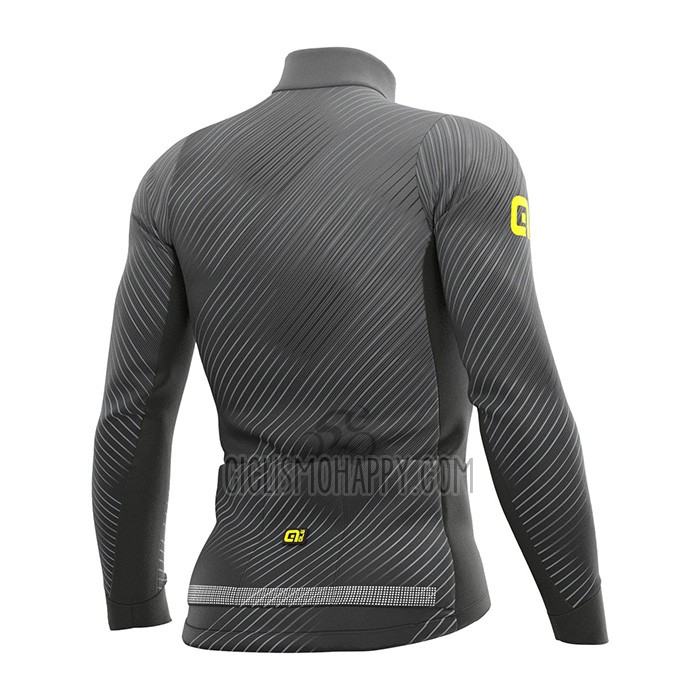 ALE Cycling Jersey Bib Tight 2021 Men Long Sleeve Gray