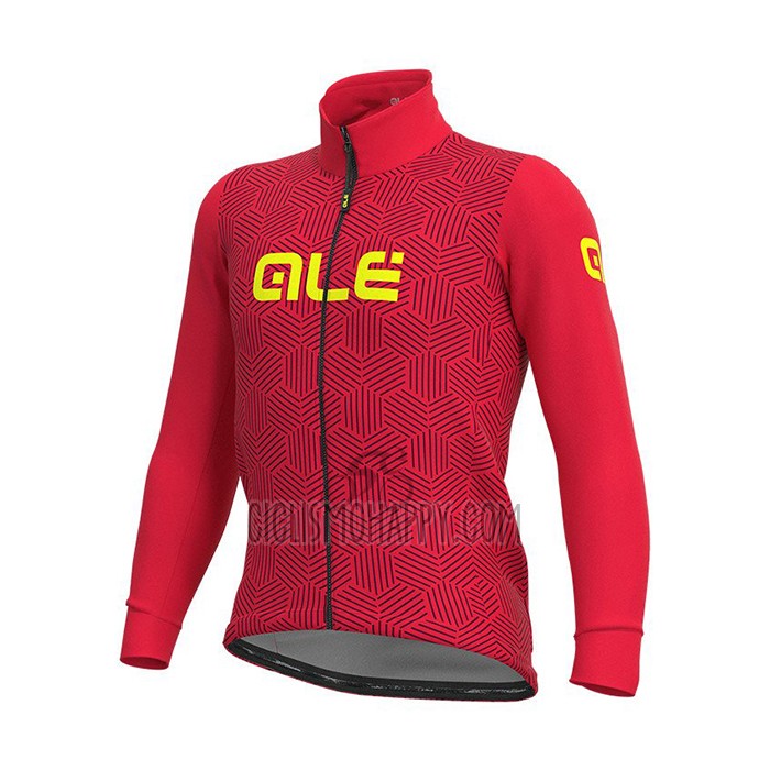 ALE Cycling Jersey Bib Tight 2021 Men Long Sleeve Red
