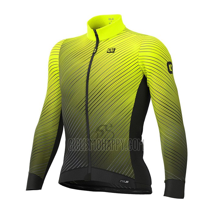 ALE Cycling Jersey Bib Tight 2021 Men Long Sleeve Yellow
