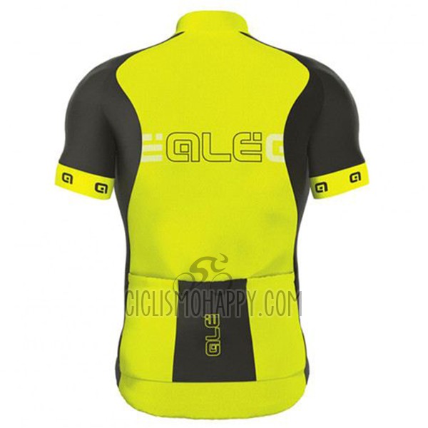 ALE Excel Cycling Jersey Bib Short 2017 Men Short Sleeve Light Yellow