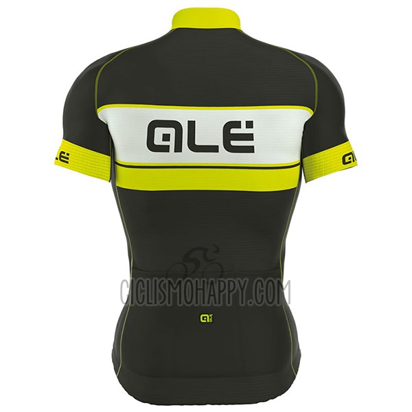 ALE Graphics Prr Bermuda Cycling Jersey Bib Short 2017 Men Short Sleeve Black and Yellow
