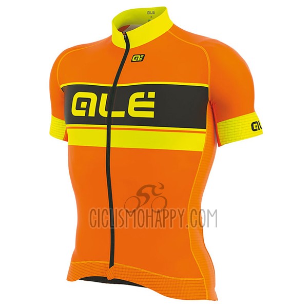 ALE Graphics Prr Bermuda Cycling Jersey Bib Short 2017 Men Short Sleeve Orange and Yellow