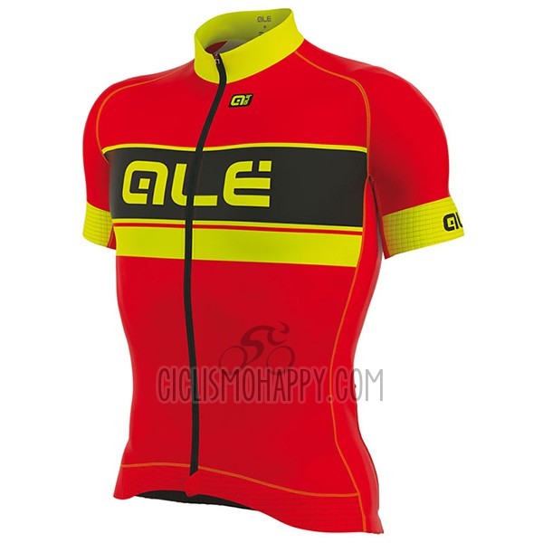 ALE Graphics Prr Bermuda Cycling Jersey Bib Short 2017 Men Short Sleeve Red and Yellow
