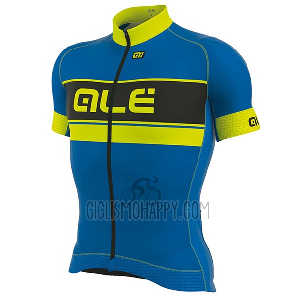 ALE Graphics Prr Bermuda Cycling Jersey Bib Short 2017 Men Short Sleeve Yellow and Blue