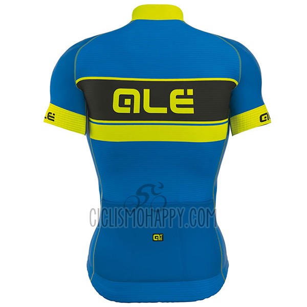 ALE Graphics Prr Bermuda Cycling Jersey Bib Short 2017 Men Short Sleeve Yellow and Blue