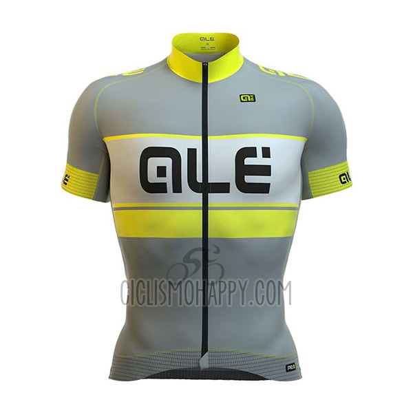 ALE Graphics Prr Bermuda Cycling Jersey Bib Short 2017 Men Short Sleeve Yellow and Gray