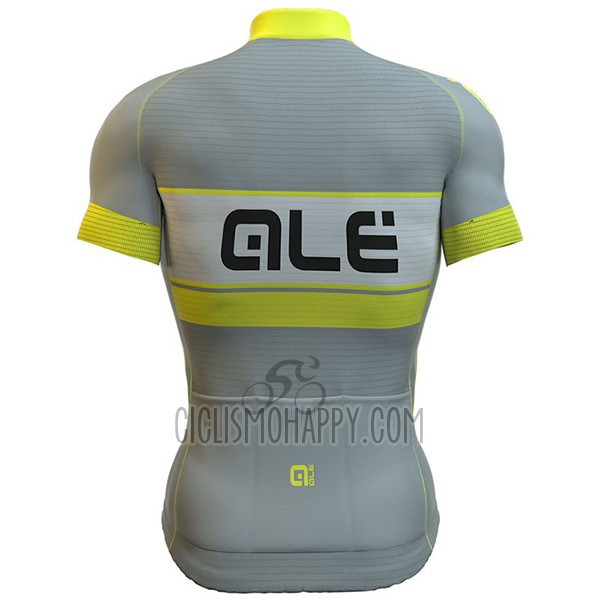 ALE Graphics Prr Bermuda Cycling Jersey Bib Short 2017 Men Short Sleeve Yellow and Gray