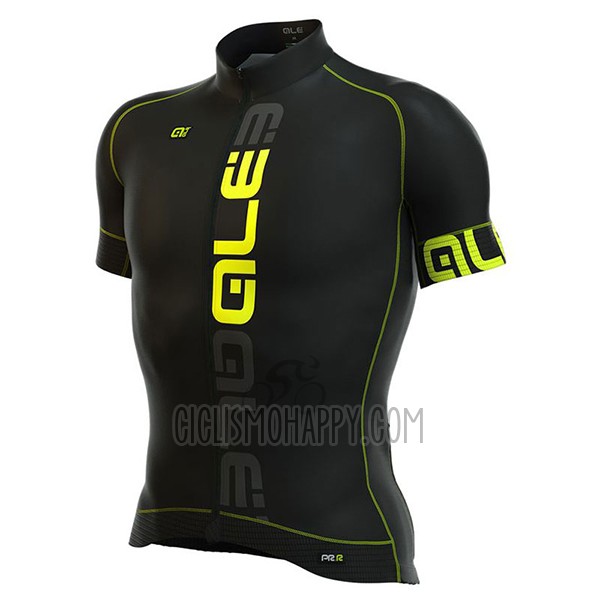 ALE Graphics Prr Nominal Cycling Jersey Bib Short 2017 Men Short Sleeve Yellow and Black