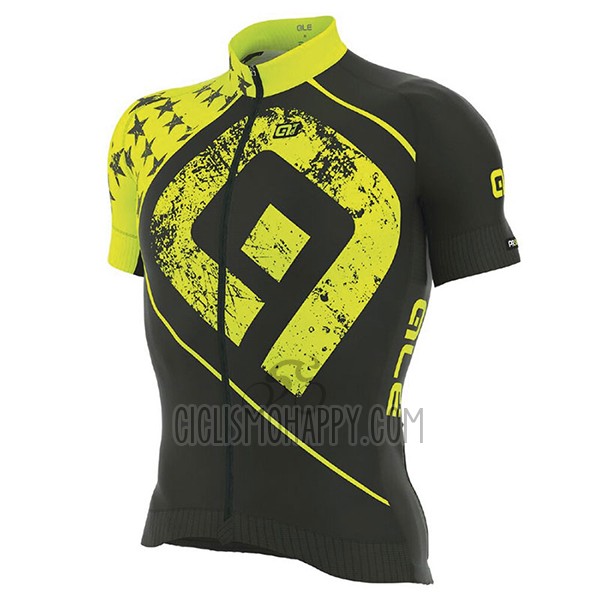ALE Graphics Prr Star Cycling Jersey Bib Short 2017 Men Short Sleeve Yellow