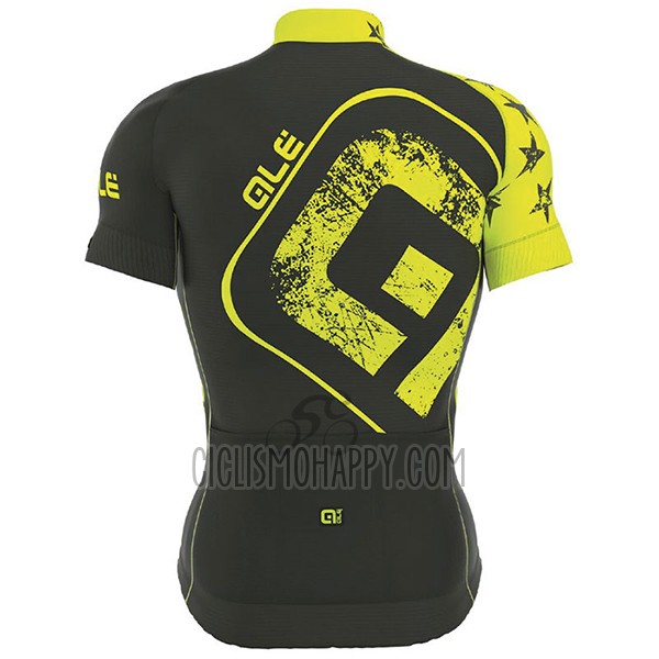 ALE Graphics Prr Star Cycling Jersey Bib Short 2017 Men Short Sleeve Yellow