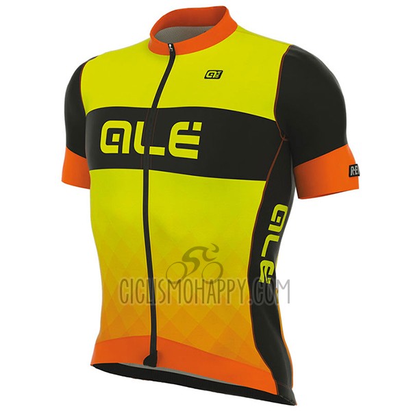 ALE R-ev1 Rumbles Cycling Jersey Bib Short 2017 Men Short Sleeve Yellow