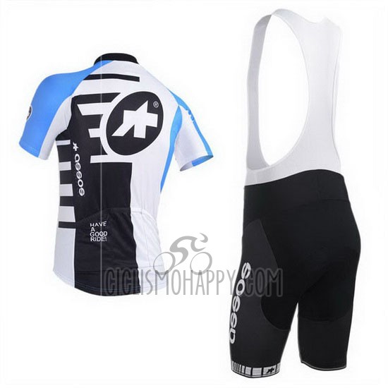 Assos Cycling Jersey Bib Short 2013 Men Short Sleeve Sky Blue and Black