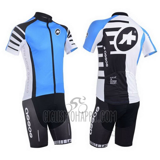 Assos Cycling Jersey Bib Short 2013 Men Short Sleeve Sky Blue and Black