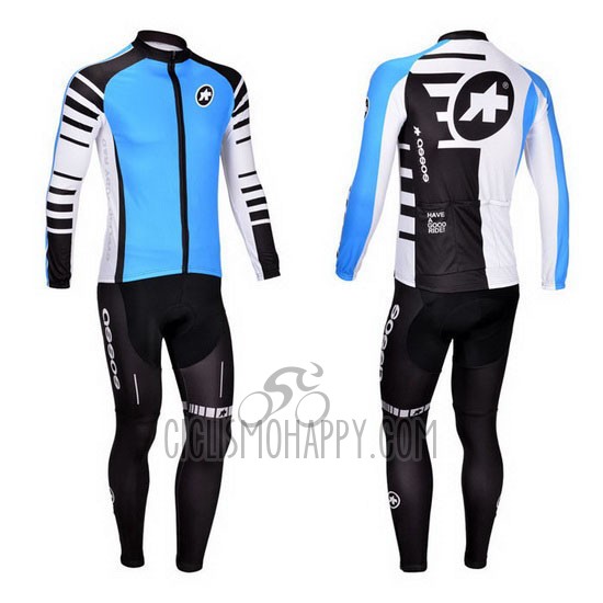 Assos Cycling Jersey Bib Tight 2013 Men Long Sleeve Sky Blue and Black