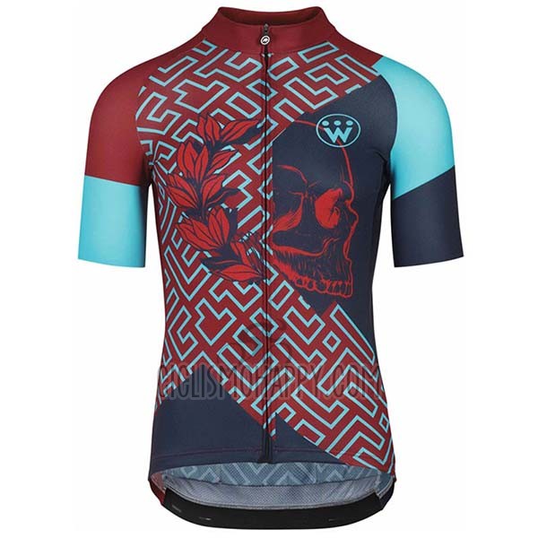 Assos Fastlane Wyndymilla Cycling Jersey Bib Short 2020 Men Short Sleeve Red Blue
