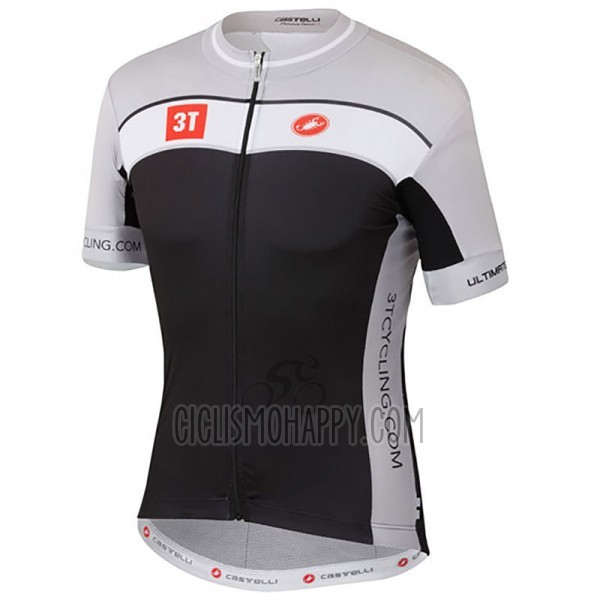 Castelli 3t Cycling Jersey Bib Short 2017 Men Short Sleeve Gray and Black