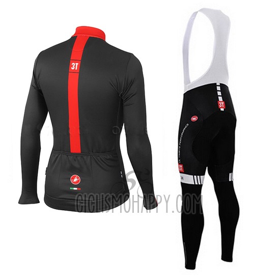 Castelli 3t Cycling Jersey Bib Tight 2015 Men Long Sleeve Black and Red