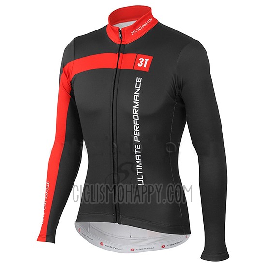 Castelli 3t Cycling Jersey Bib Tight 2015 Men Long Sleeve Black and Red