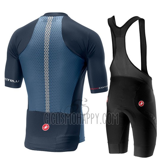Castelli Aero Race Cycling Jersey Bib Short 2019 Men Short Sleeve Blue Red
