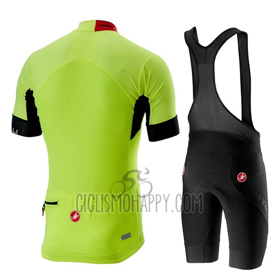Castelli Aero Race Cycling Jersey Bib Short 2019 Men Short Sleeve Green