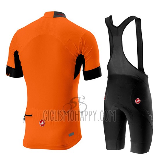 Castelli Aero Race Cycling Jersey Bib Short 2019 Men Short Sleeve Orange