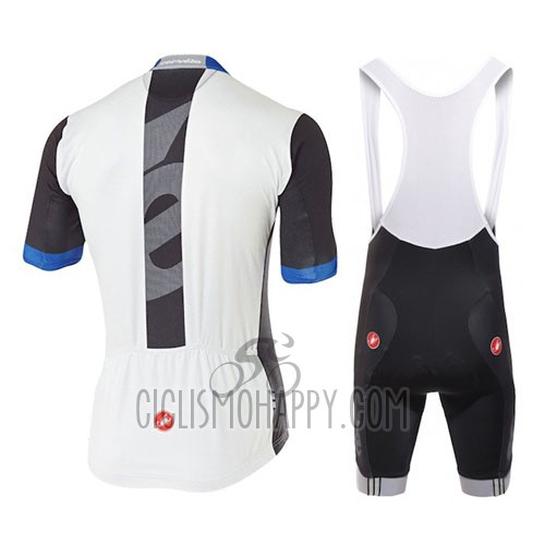 Castelli Cervelo Cycling Jersey Bib Short 2016 Men Short Sleeve White Blue