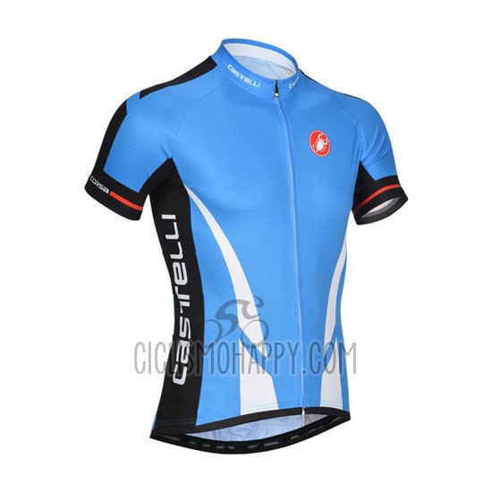 Castelli Cycling Jersey Bib Short 2014 Men Short Sleeve Blue and Black