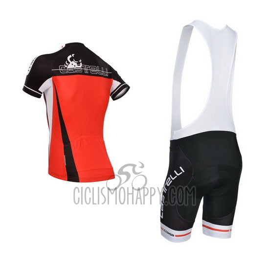 Castelli Cycling Jersey Bib Short 2014 Men Short Sleeve Red and Black