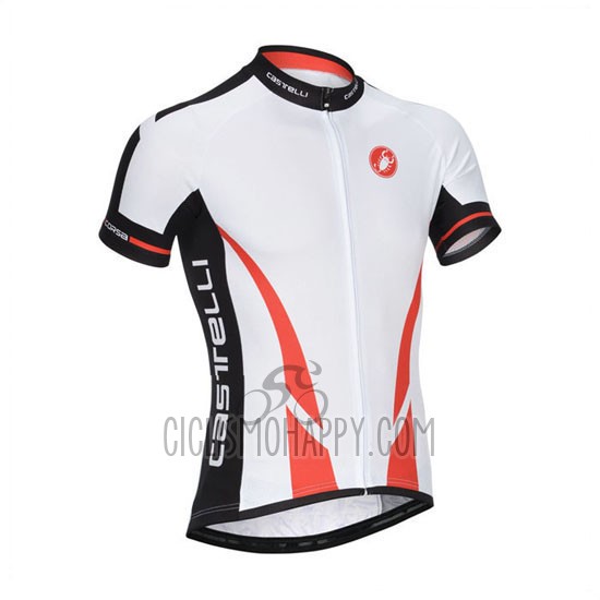 Castelli Cycling Jersey Bib Short 2014 Men Short Sleeve White